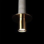 Подвесной светильник с узким цилиндрическим плафоном и золотым металлическим декором Concrete Pipe варинант исполнения - 16 | Loft Concept в Омске