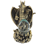 Декоративная статуэтка Дракон и стеклянное яйцо Dragon and Glass Egg Gold Black варинант исполнения - 2 | Loft Concept в Омске