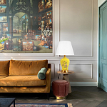 Настольная лампа желтая с изображением птиц Slip Away варинант исполнения - 5 | Loft Concept в Омске