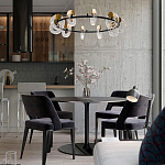 Кольцевая люстра с круглыми стеклянными плафонами в виде колец Olympe Glass Chandelier варинант исполнения - 2 | Loft Concept в Омске