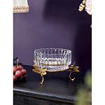 Чаша из прозрачного стекла на бронзовых ножках в виде стрекоз Eden Garden варинант исполнения - 2 | Loft Concept в Омске