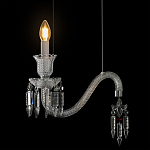 Подвесной светильник стеклянный в виде канделябра Curved Glass Chandelier варинант исполнения - 4 | Loft Concept в Омске