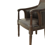 Кресло кожаное на 4-х деревянных ножках из массива березы Ethan Armchair brown варинант исполнения - 4 | Loft Concept в Омске