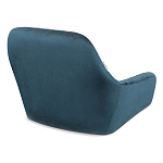 Стул с мягкой синей обивкой из велюра и подъемно-поворотным механизмом на черных колесиках Harper Blue варинант исполнения - 3 | Loft Concept в Омске