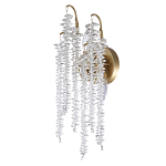 Бра с хрустальными прозрачными подвесками и круглым основанием золотого цвета FAIRYTREE Light варинант исполнения - 1 | Loft Concept в Омске