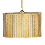 Люстра с золотым фактурным каркасом и тканевым абажуром Lustery Gold варинант исполнения - 3 | Loft Concept в Омске