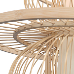 Подвесной светильник фигурный из деревянных прутьев с плафоном из натуральной ткани Light Inside the Cell варинант исполнения - 6 | Loft Concept в Омске