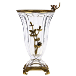Ваза из прозрачного стекла с бронзовой вставкой в виде цветущей ветви Eden Garden porcelain and bronze варинант исполнения - 1 | Loft Concept в Омске