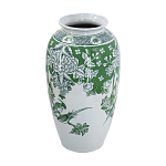 Ваза высокая с зелеными цветочными и птичьими мотивами Vase Inspired by Nature варинант исполнения - 2 | Loft Concept в Омске