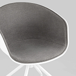 Офисное кресло из пластика с мягким сиденьем Eggshell Grey варинант исполнения - 7 | Loft Concept в Омске