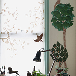 Обои ручная роспись Mughal Trees Original colourway on linen варинант исполнения - 3 | Loft Concept в Омске