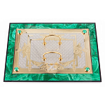 Настольный письменный набор из малахита и долерита с декором в виде герба России Leader Organizer варинант исполнения - 4 | Loft Concept в Омске