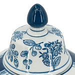 Ваза с крышкой и голубым цветочным рисунком на белом фоне Blue & White Ornament варинант исполнения - 3 | Loft Concept в Омске