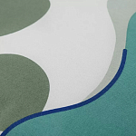 Подушка декоративная хлопковая мятного цвета с абстрактным принтом Elysian Flow Breeze варинант исполнения - 3 | Loft Concept в Омске