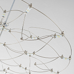 Люстра подвесная с тонкой металлической конструкцией цвета хром Quasar варинант исполнения - 2 | Loft Concept в Омске