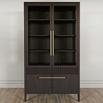 Витрина Primo со стеклянными фасадами и буфетом шпон Темный орех варинант исполнения - 2 | Loft Concept в Омске