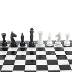 Шахматы классические с черной доской из натурального камня Мрамор Decorative Thematic Chess варинант исполнения - 4 | Loft Concept в Омске