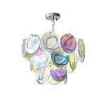 Люстра с каскадом из круглых разноцветных стеклянных дисков Mother of Pearl Iridescence варинант исполнения - 3 | Loft Concept в Омске