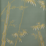 Обои ручная роспись Bamboo Golden on Blue grey dyed silk варинант исполнения - 2 | Loft Concept в Омске