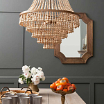 Многоярусная люстра украшенная круглыми деревянными бусами Wooden Beads Chandelier L варинант исполнения - 1 | Loft Concept в Омске