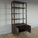 Стеллаж со стеклянными полками Elsa Dreams Walnut варинант исполнения - 3 | Loft Concept в Омске