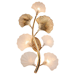 Бра в виде ветви с листьями белого и золотистого цвета Ariane Wall Lamp варинант исполнения - 1 | Loft Concept в Омске