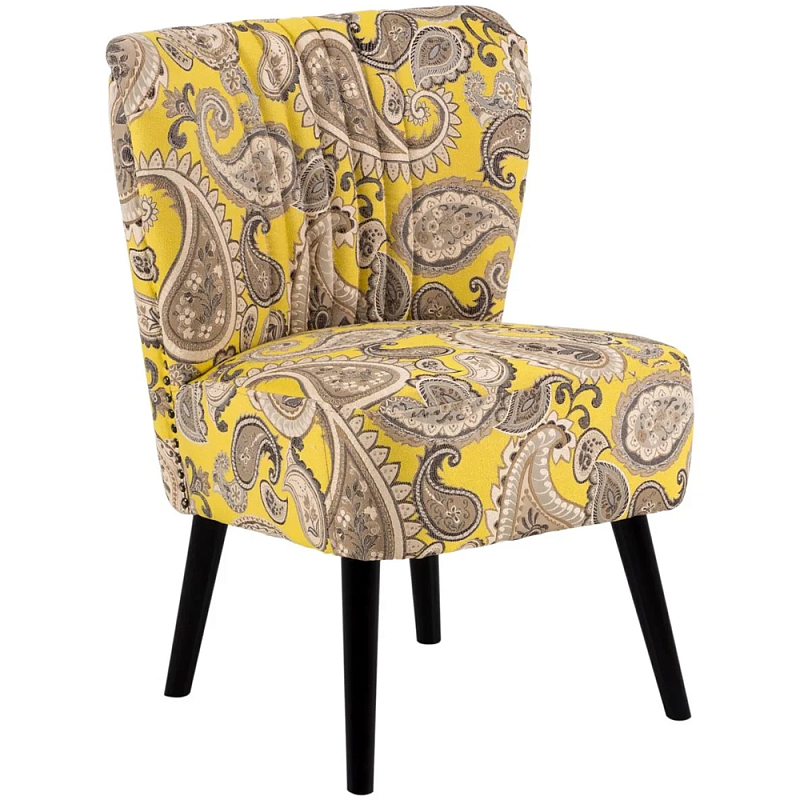 Кресло Harper Paisley Armchair Yellow Желтый Бежевый Черный в Омске | Loft Concept 