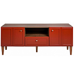 ТВ-тумба красная из массива бука с 2-мя дверками и ящиком Wenge Light варинант исполнения - 2 | Loft Concept в Омске