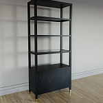 Стеллаж со стеклянными полками Elsa Dreams Black варинант исполнения - 6 | Loft Concept в Омске