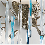 Бра с ветвистым каркасом из металла и подвесками из стекла Droplet Chandelier варинант исполнения - 3 | Loft Concept в Омске