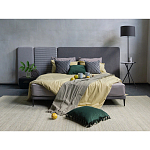 Кровать с большим мягким изголовьем Unity Grey Bed варинант исполнения - 6 | Loft Concept в Омске