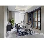 Люстра с двумя кольцами цвета хром и прозрачными хрустальными шарами по периметру Sacramento Transparent Balls Chandelier варинант исполнения - 11 | Loft Concept в Омске