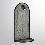 Настенный светильник зеленого цвета с черной рамкой овальной формы с полкой Herbarium  варинант исполнения - 1 | Loft Concept в Омске