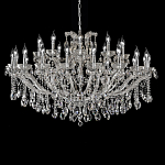 Люстра подвесная двухъярусная с 30-ю лампочками и прозрачными хрустальными подвесками на хромированном основании Crystal lamps варинант исполнения - 1 | Loft Concept в Омске