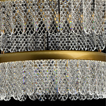 Люстра двухъярусная с золотого цвета и прозрачными подвесками Pettico варинант исполнения - 6 | Loft Concept в Омске