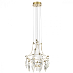 Люстра подвесная из металла с хрустальными подвесками прозрачного цвета Quasar 41 варинант исполнения - 5 | Loft Concept в Омске