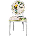 Стул светло-серый из натурального бука с изображением птиц и цветов Blooming Birds варинант исполнения - 1 | Loft Concept в Омске