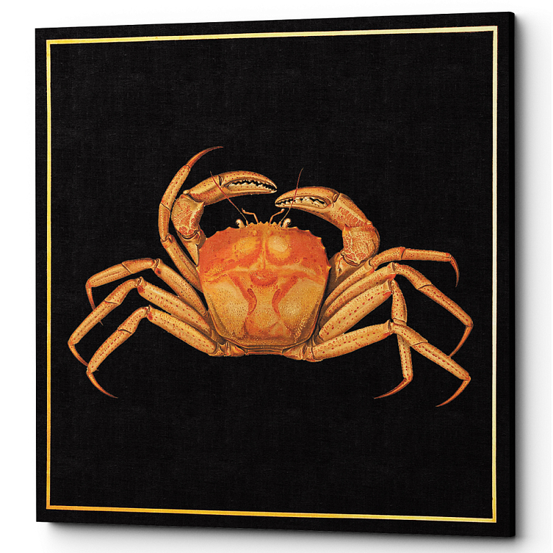 Постер Running Crab Poster Черный Оранжевый в Омске | Loft Concept 