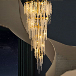 Люстра многоярусная с каркасом из металла и прозрачными подвесками FAIRYTREE Light варинант исполнения - 2 | Loft Concept в Омске