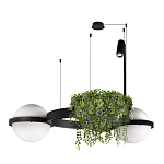 Подвесной светильник с 2-мя шарообразными плафонами и цилиндрическим спотом Light of Еyes варинант исполнения - 4 | Loft Concept в Омске