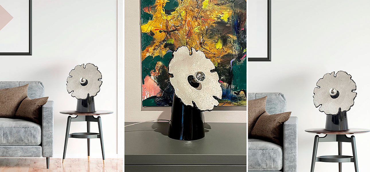 Настольная лампа FLOW medium (чёрный) - Loft-Concept в Омске