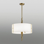 Люстра на штанге с белым круглым плафоном на бронзовом основании с вертикальным декором из металлических трубок Sohne варинант исполнения - 2 | Loft Concept в Омске