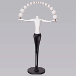 Торшер черно-белая статуэтка Девушка Girl Carries Light Balls варинант исполнения - 4 | Loft Concept в Омске