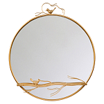 Зеркало настенное в раме золотого цвета с декором птица на ветке Mirror Portal варинант исполнения - 1 | Loft Concept в Омске