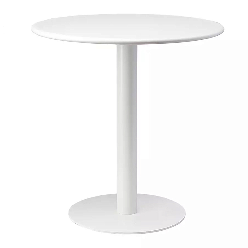 Обеденный стол белый с круглой столешницей White Laconic Table Белый в Омске | Loft Concept 