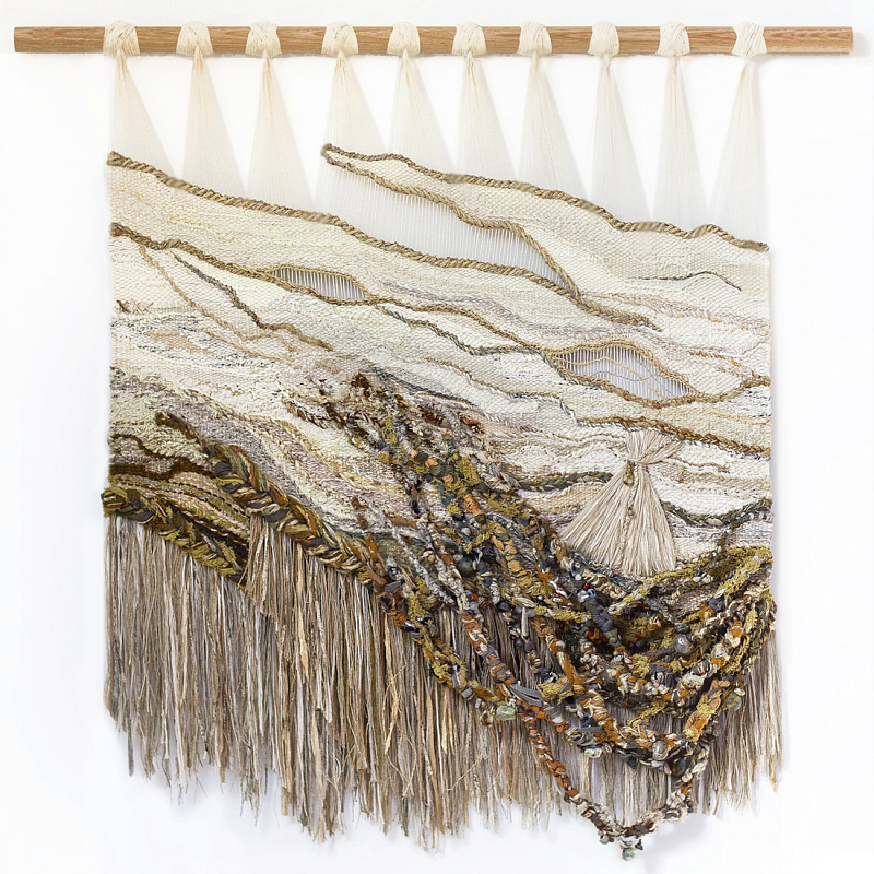 Большой Гобелен ручная работа Wabi-Sabi I Коричневый Бежевый в Омске | Loft Concept 