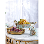 Блюдо прямоугольное из голубого фарфора с ручками и рисунком птиц и цветов Blue Garden варинант исполнения - 5 | Loft Concept в Омске