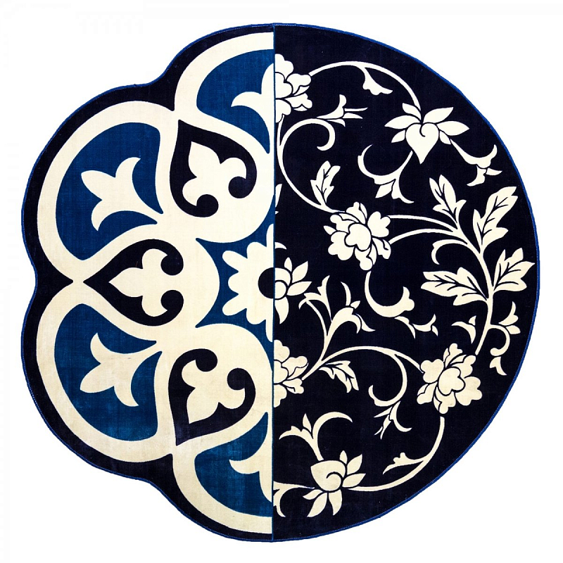 Ковер Seletti Hybrid Andria Синий Белый в Омске | Loft Concept 