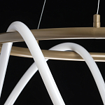 Люстра подвесная круглая золотого цвета с белыми изогнутыми световыми линиями Luke Lampco Tracer Lamp варинант исполнения - 10 | Loft Concept в Омске