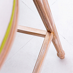 Барный стул золотистый из натурального бука с изображением птиц и цветов Blooming Birds варинант исполнения - 3 | Loft Concept в Омске